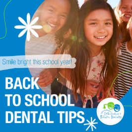 Back-to-school dental tips social post